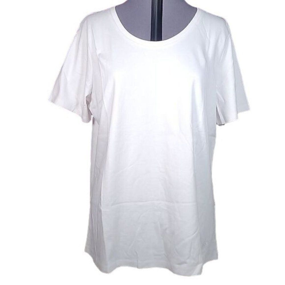 NWOT Isaac Mizrahi Live! Essentials Pima Cotton Scoop Neck T-Shirt